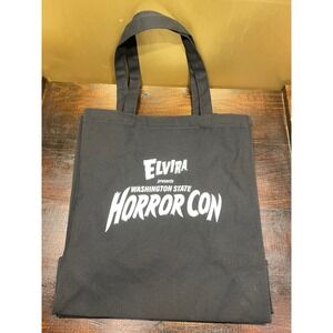 Elvira Washington State Horror Con Black Canvas Tote‎ Bag Souvenir 100% Cotton